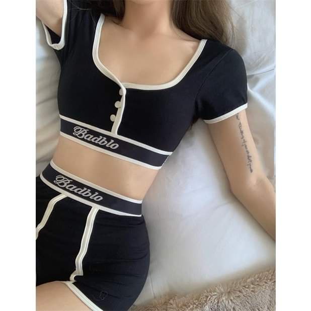 Đồ bơi bikini cộc tay đai chữ Badblood