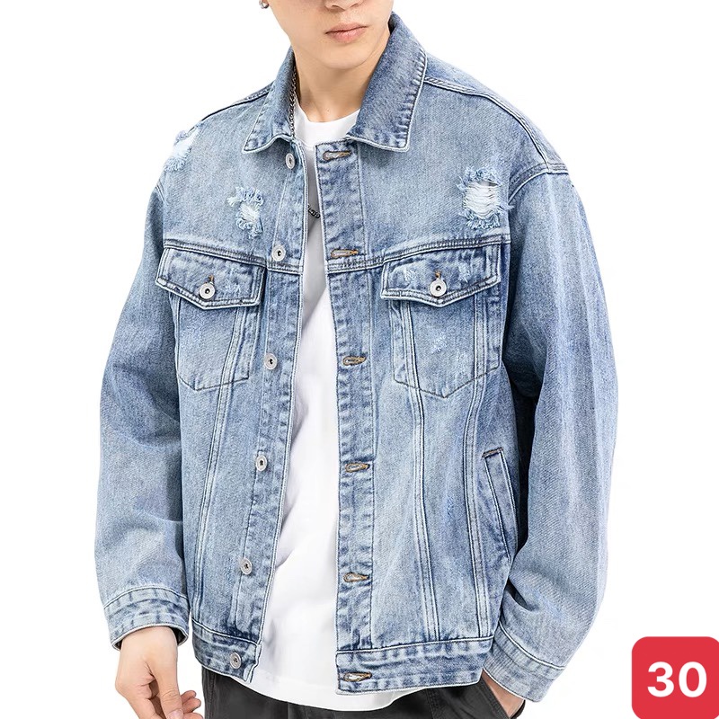 Áo khoác jean nam màu đen rách chất bò cao cấp co dãn 4 chiều, áo khoác rin nam đẹp ADO3 Nhiêu Mẫu Mới