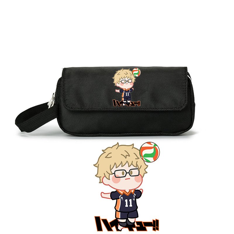 Hộp bút vải canvas IN HÌNH HAIKYUU!! VUA BÓNG CHUYỀN ver CHƠI BÓNG anime chibi đồ dùng học tập xinh xắn