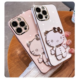 Ốp điện thoại mềm mạ điện hình hello kitty cho iphone 14 13 12 pro max 14pro 13pro