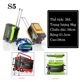 Thùng câu đài Lianqiu S5 36L, thùng câu đài có bánh xe kéo