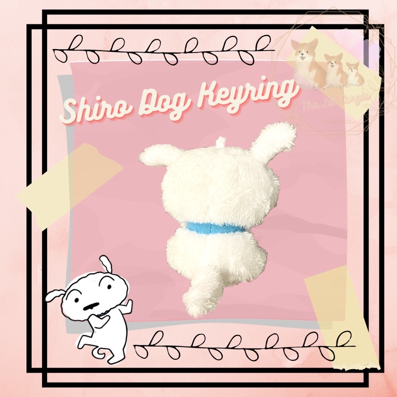 Móc khoá gấu bông chó Bạch Tuyết Shiro Shin Cậu bé bút chì