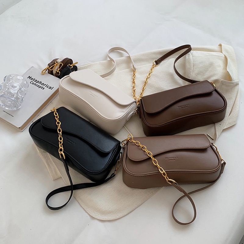 Túi Đeo Chéo Hình Vuông Cỡ Nhỏ Phối Dây Đeo Sợi Xích Thời Trang Cho Nữ