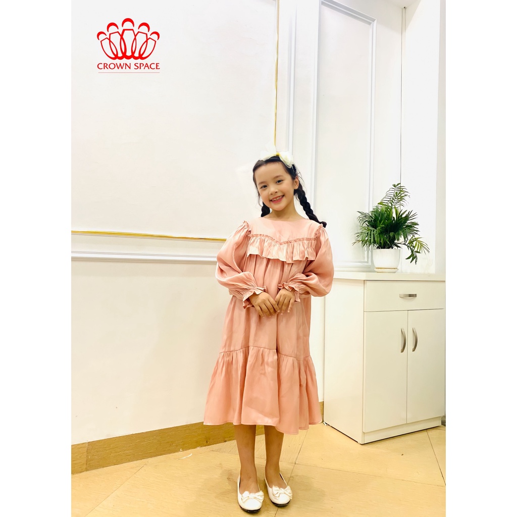Váy Thu Đông Anh Quốc Cao Cấp Độc Quyền Crown Space Dành Cho Bé Gái Đi Học Đi Chơi CKGL5822301 Màu Pastel Size 13kg-38kg