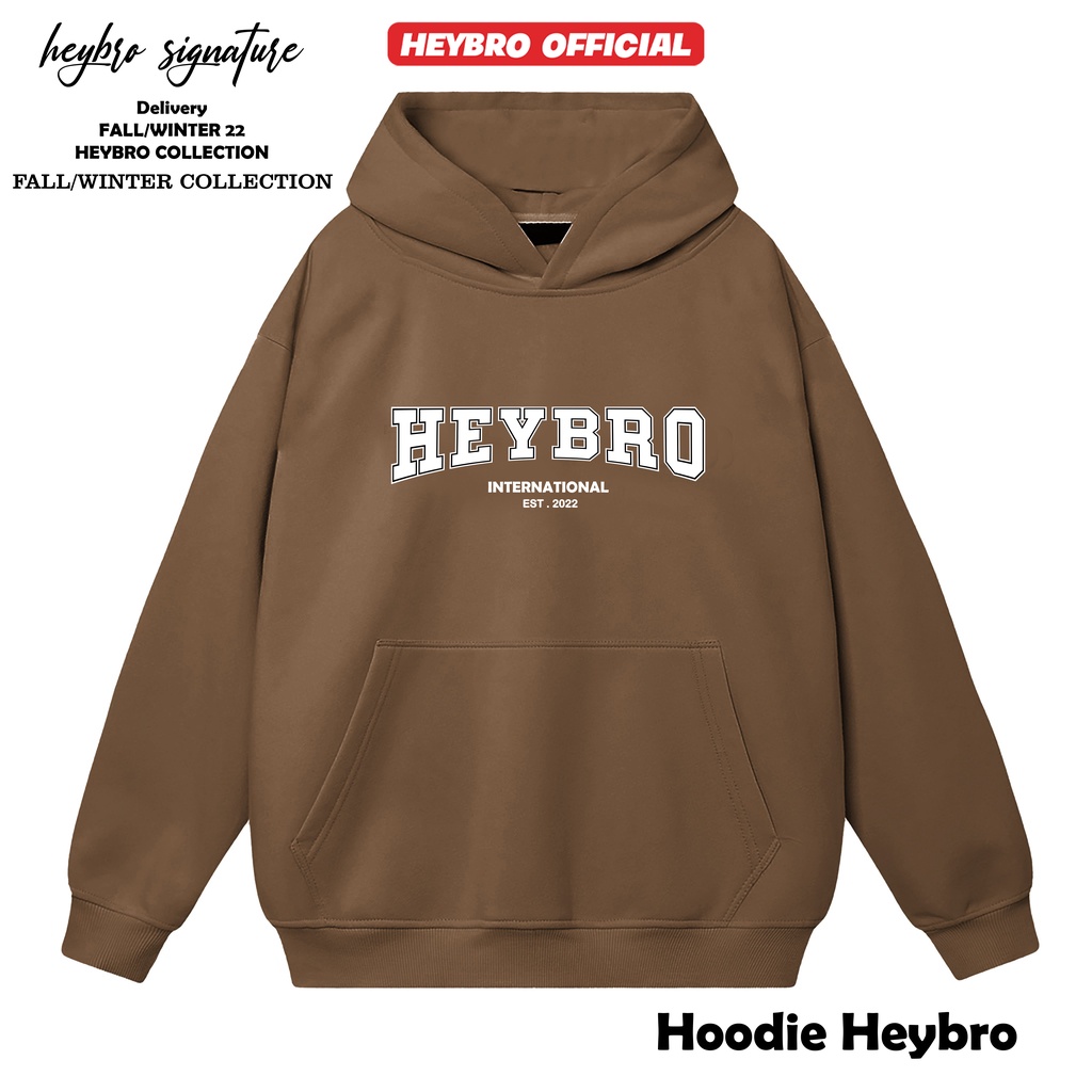 Áo hoodie nam nữ / Hoodie Unisex nỉ bông cotton local brand HEYBRO HD6