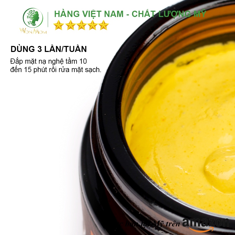 [ Giảm 35K - Đơn 339K ]  Mặt Nạ Nghệ Hữu Cơ Se Khít Chân Lông, Mờ Thâm, Liền Sẹo, Sáng Da Wonmom 50g