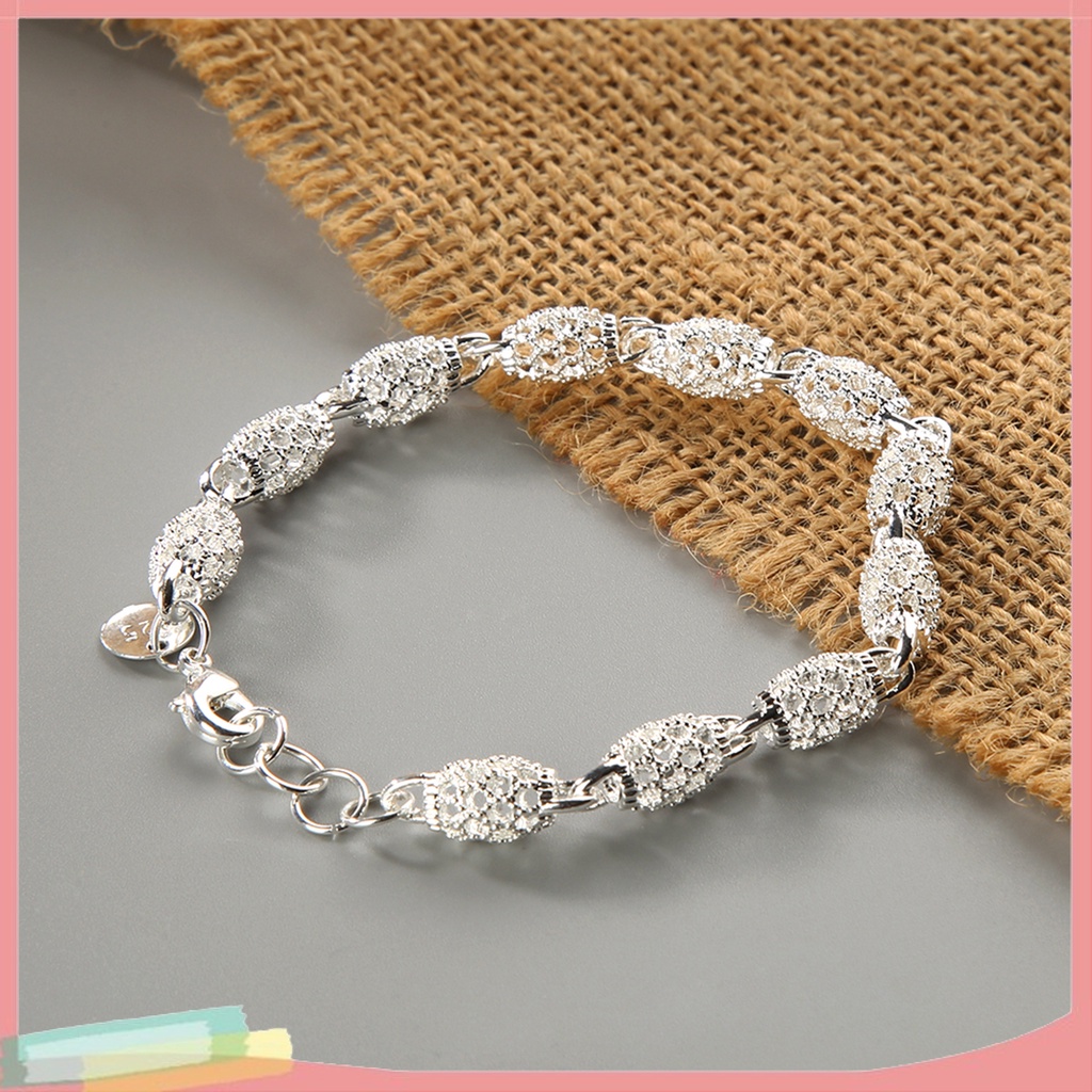 Vòng Tay Hợp Kim Mạ Bạc 925 Kiểu Dáng Đơn Giản, Thời Trang Cho Nữ