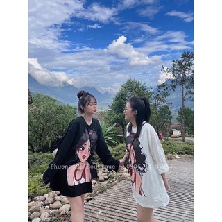 [ Rẻ vô địch ] Áo pull dài tay form rộng - cô gái toc xù