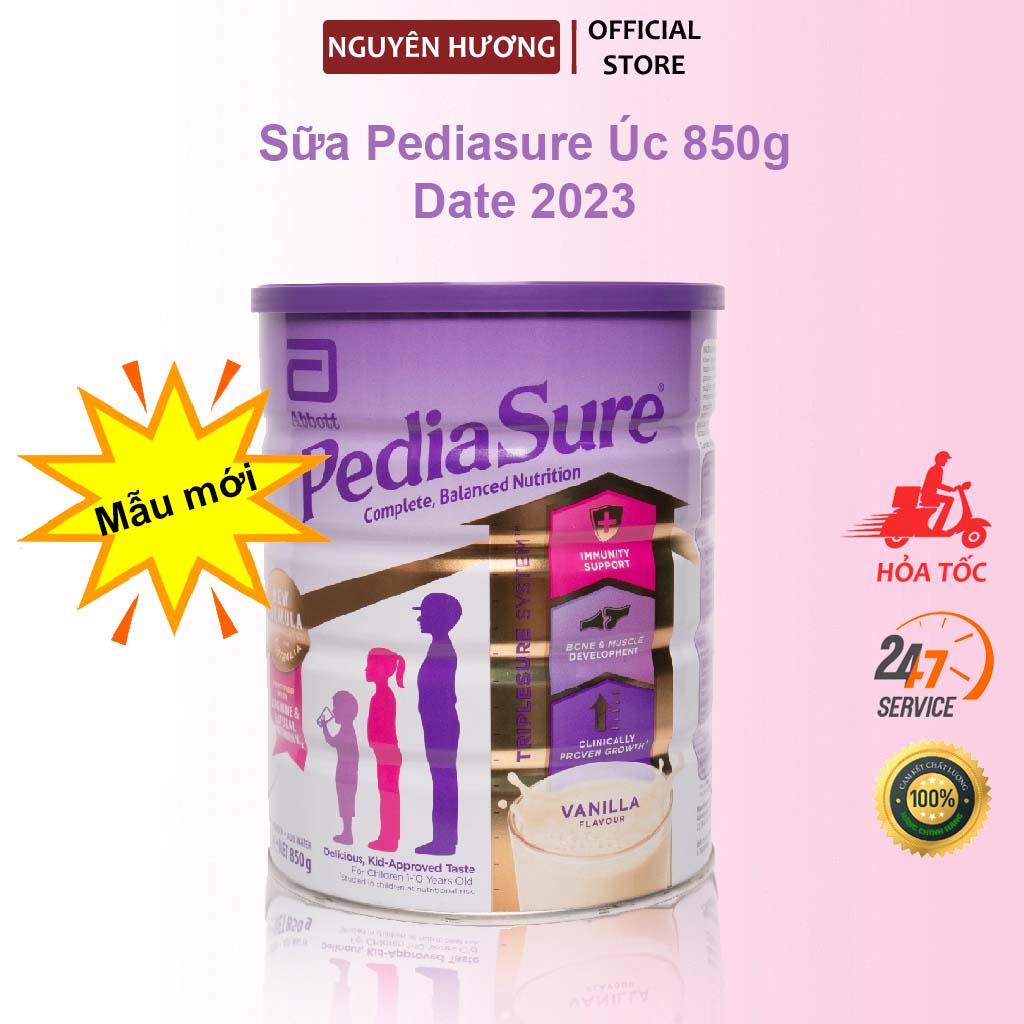 Sữa PediaSure Úc Nắp Tím 850G cho trẻ từ 1-10 tuổi