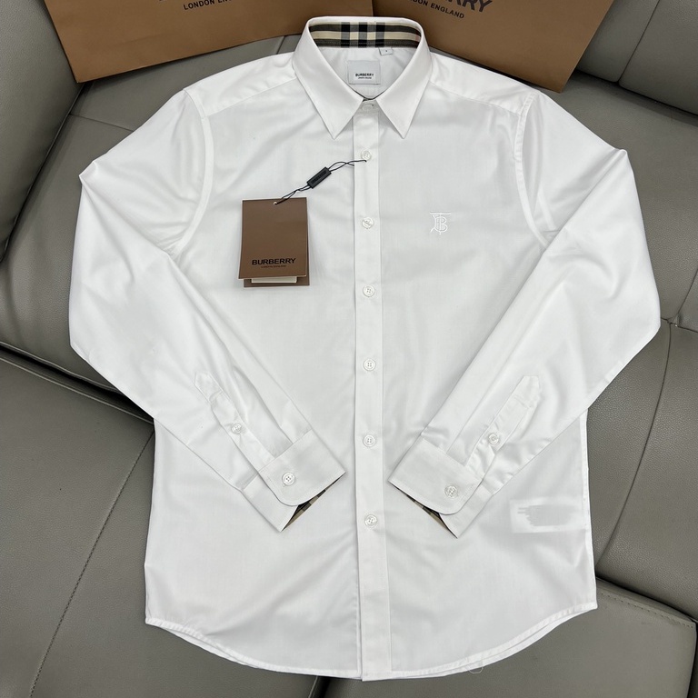 Áo sơ mi Burberry check tay cổ logo thêu LA 1-1 on web