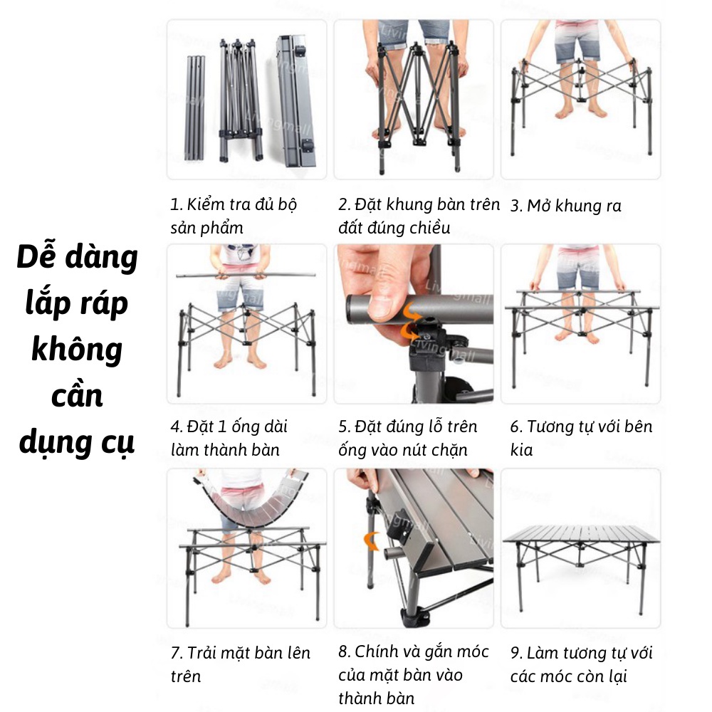 Bộ Bàn Ghế Dã Ngoại Gấp Gọn Tiện Lợi, Bàn Ghế Xếp Du Lịch Bằng Hợp Kim Nhôm Độ Bền Cao Dễ Mang Theo Đi Cắm Trại Picnic
