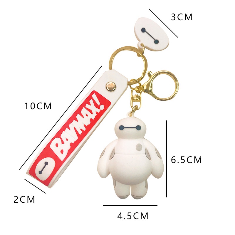 Y&P| Móc Khóa Baymax Móc Chìa Khóa Hoạt Hình Búp Bê Túi đi Học Bằng Silicon Quà Tặng Mặt Dây Chuyền