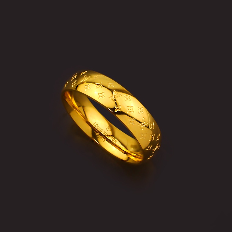 Nhẫn inox bảng mo tròn 5mm chạm hoa 4 cánh mạ vàng siêu đẹp, bền màu, hợp thời trang, tặng hộp đựng xinh xắn