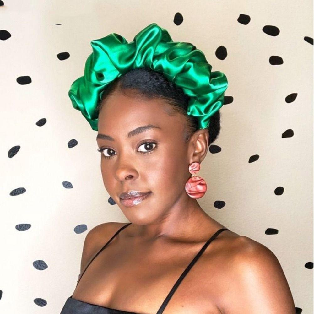 ANEMONE Băng đô cài tóc rửa mặt Satin Co Giãn Màu Sắc Trơn Phong Cách Hàn Quốc Cho Nữ