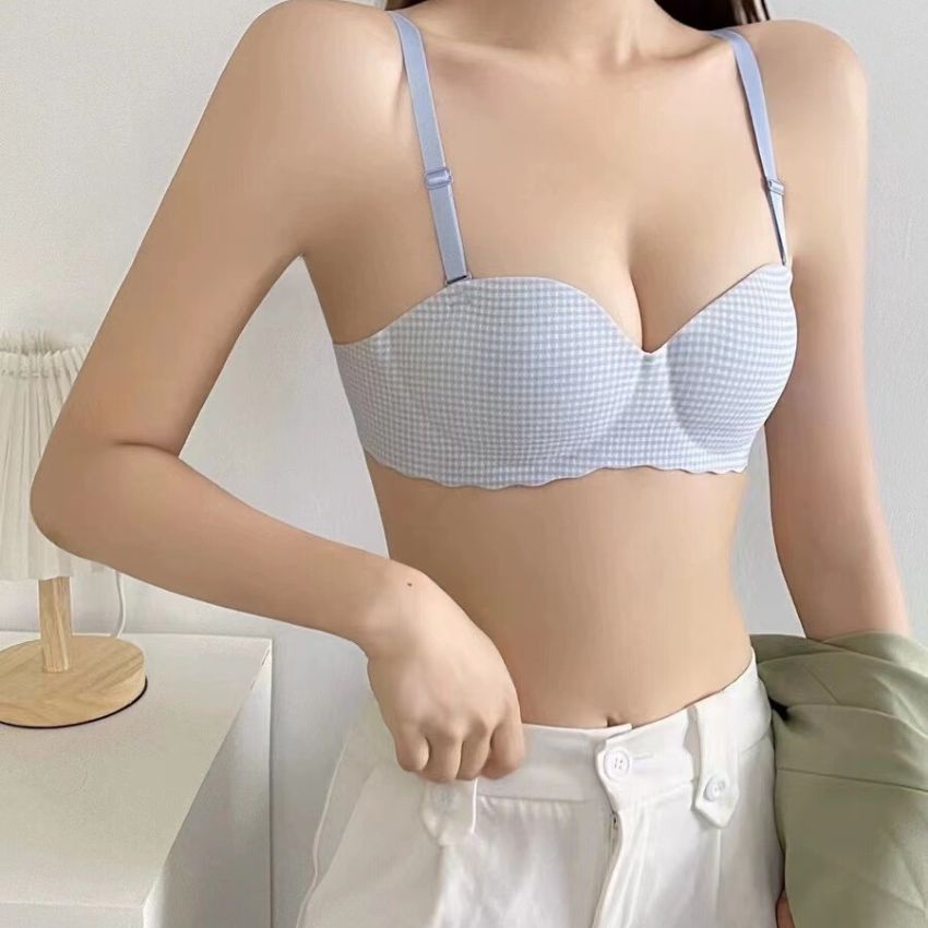 Áo ngực su không gọng - Áo lót nâng ngực sọc ca rô sexy mềm mịn Cavera A923