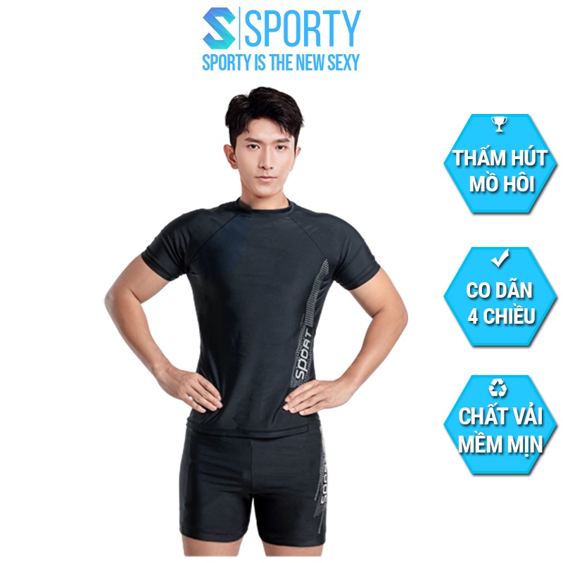 Bộ đồ bơi nam SPORTY chất liệu co giãn đa chiều, chống nắng