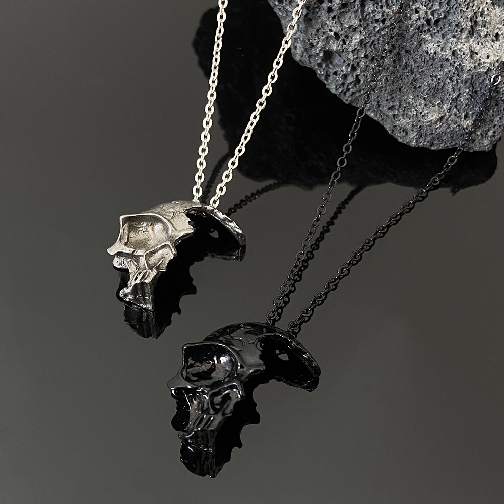 Vòng Cổ Choker Mặt Đầu Lâu Hợp Kim Phong Cách Gothic Cổ Điển Cho Nam Và Nữ