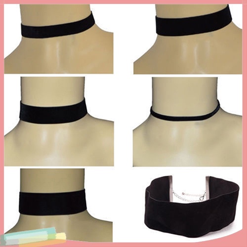 Vòng Cổ Choker Nhung Màu Đen Phong Cách Retro Thời Trang