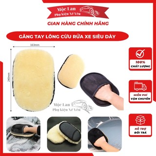 Găng Tay Rửa Xe Lông Cừu Lông Siêu Mịn Rửa Xe Siêu Sạch - Mộc Lan Phụ Kiện Xế Yêu
