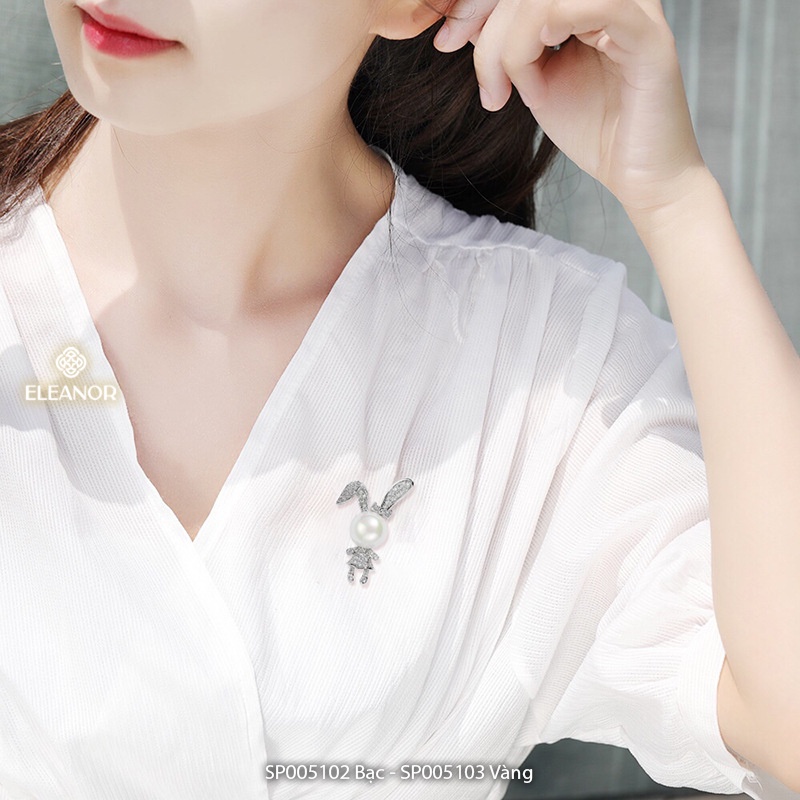 Ghim cài áo nữ Eleanor Accessories hình thỏ đính đá phụ kiện thời trang 5102