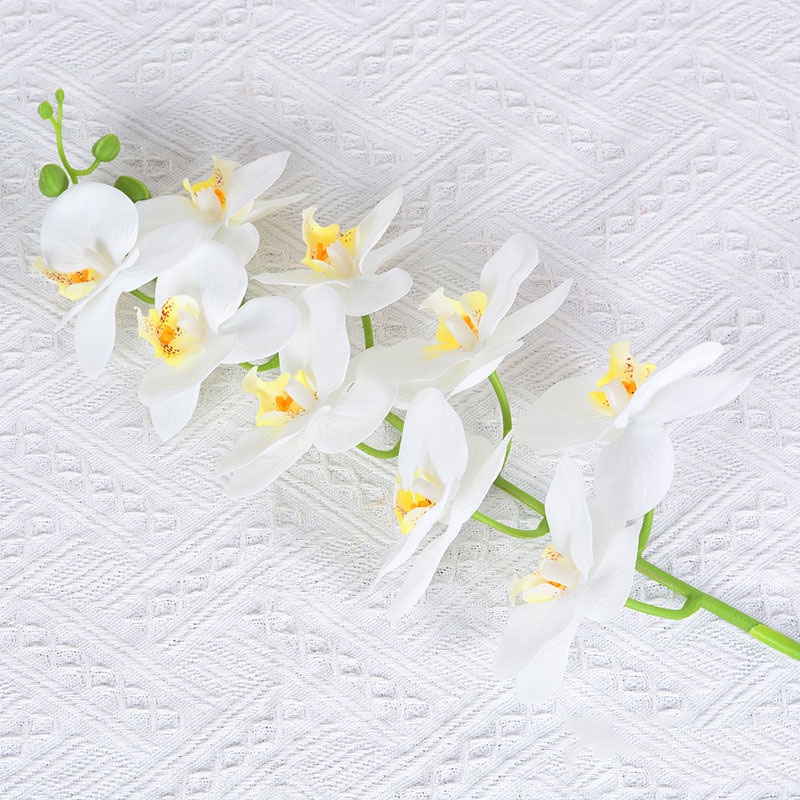 Hoa giả hoa lan hồ điệp giả chất liệu cao su cành 9 bông hoa trang trí tết phòng khách siêu đẹp Erica