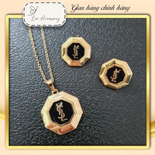 Set vòng cổ, khuyên tai ysl - hl61
