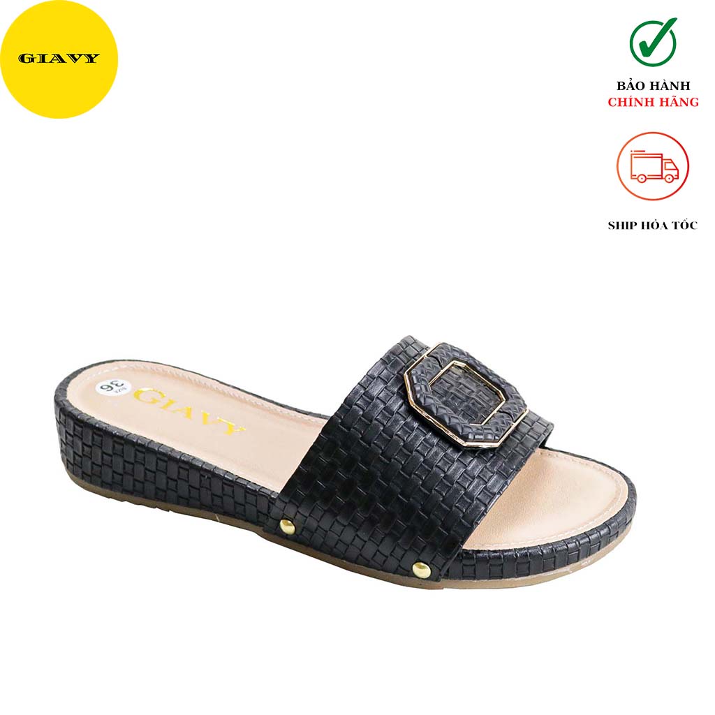 Dép nữ quai ngang khóa chữ H901  - GIÀY GIAVY