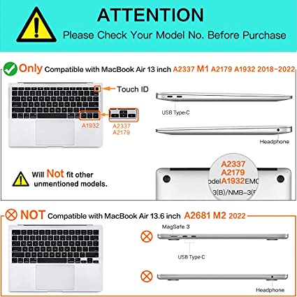 Ốp Điện Thoại Nhựa Cứng Kèm Bàn Phím Cảm Ứng Cho MacBook Air 13 inch Case 2022 2021 2020 2019 2018 A2337 M1 A2179 A1932 Retina