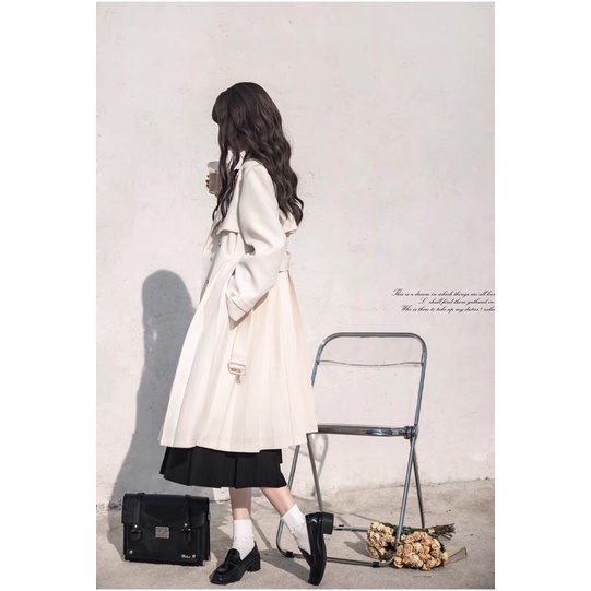 YAS0086-Set áo váy JK dáng dài sinh viên đại học