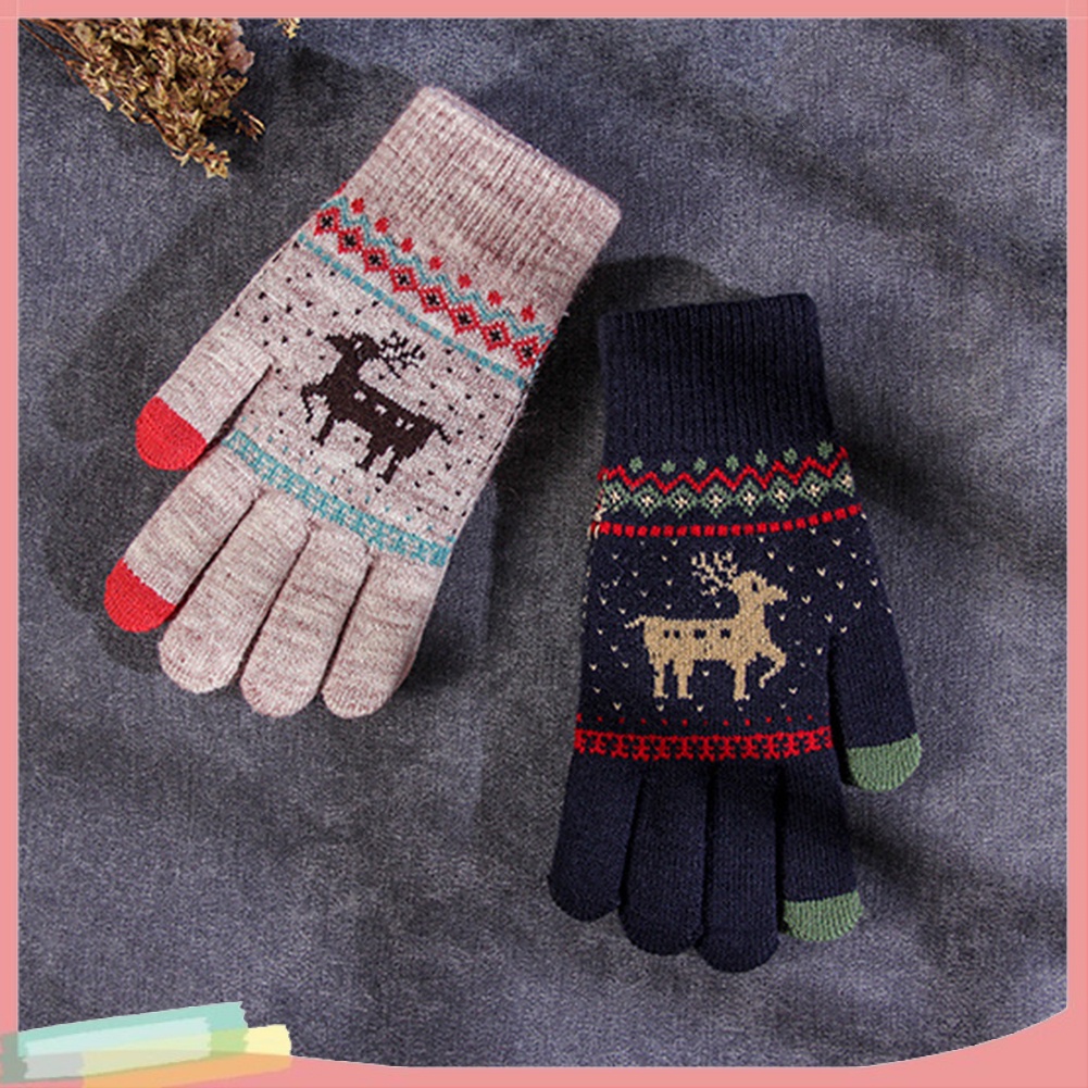 Đôi găng tay len họa tiết dễ thương ấm áp thời trang nữ