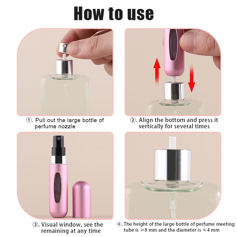 Chai Chiết Nước Hoa Mini 5ml Bằng Nhôm Tiện Dụng Mang Theo Du Lịch