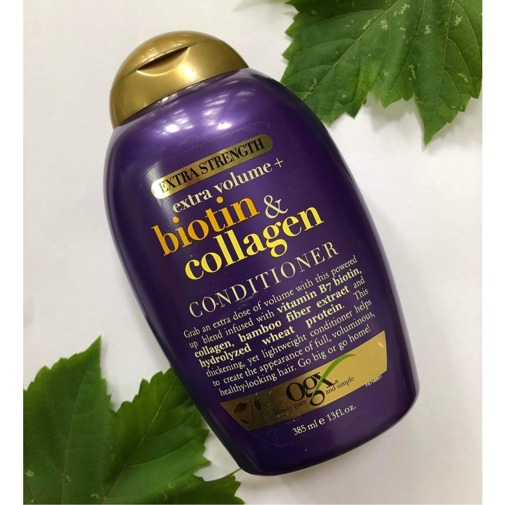 Dầu gội và xả Ogx Extra Volume Biotin & Collagen 385ml - Mỹ