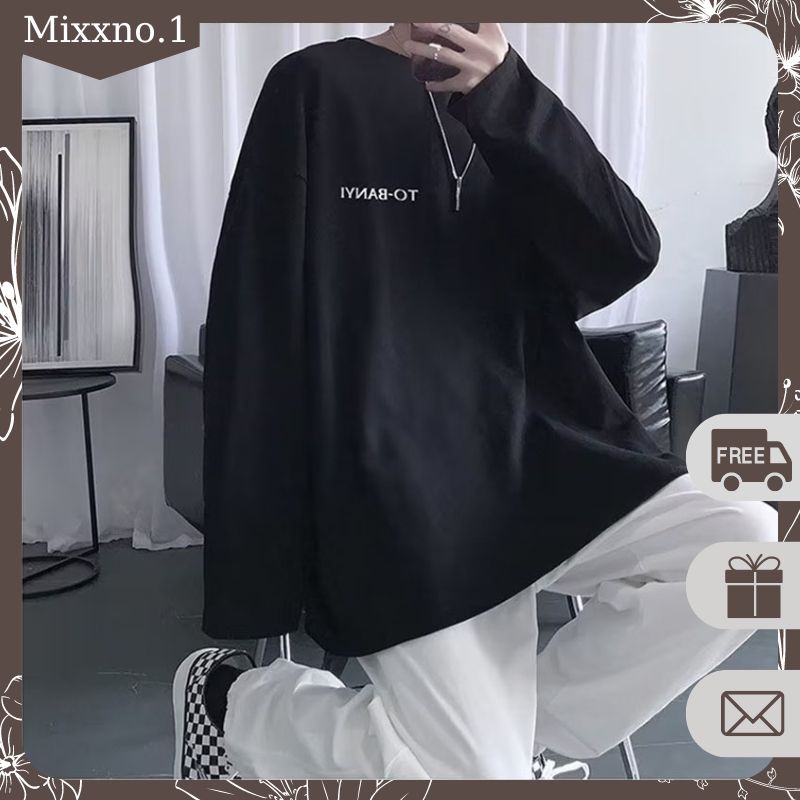 Áo Thun Nam Dài Tay Cổ Tròn Form Rộng Họa Tiết In Chữ TOBANYI Thời Trang Mixxno.1 TOP NAM 238