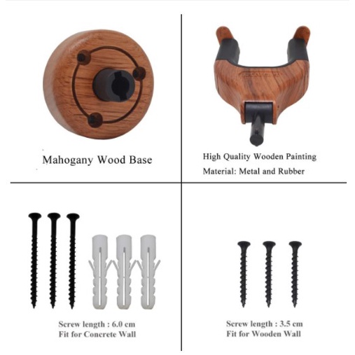 Móc gỗ gắn tường chuyên dụng để treo đàn guitar