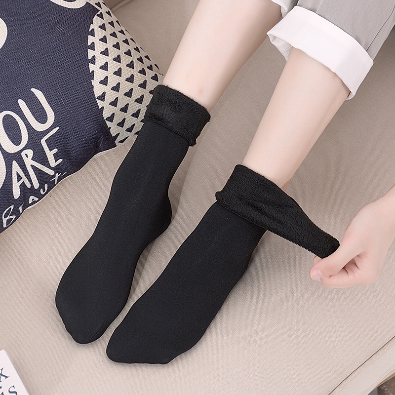 Đôi Vớ Lông Cừu Siêu Mềm Cổ Cao Thoải Mái Thời Trang Hàn Quốc Cho Nữ