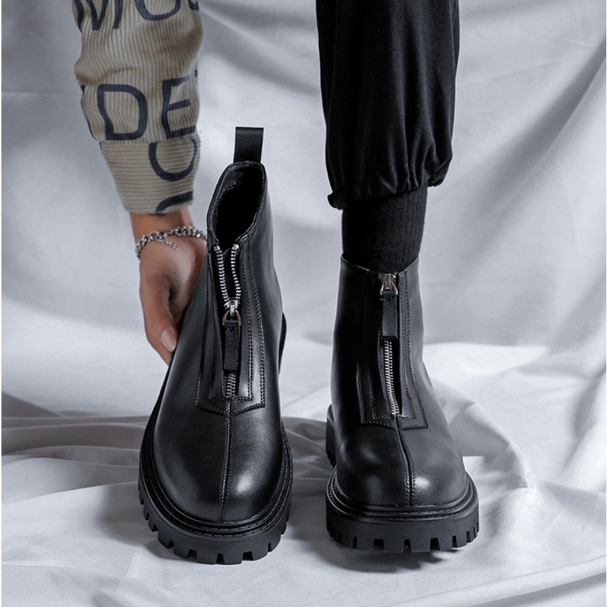 (New2023 Cao Cấp) Chelsea Boot zip trước cách điệu new 2023 da nappa cao cấp bản JX83101