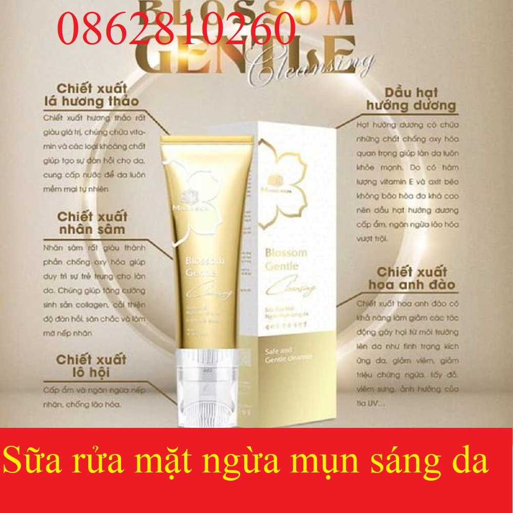 Sữa rửa mặt dịu nhẹ MAGIC SKIN 👍 Blossom Gentle Cleansing 👍 NGỪA MỤN SÁNG DA ✔ CHÍNH HÃNG MAGICSKIN