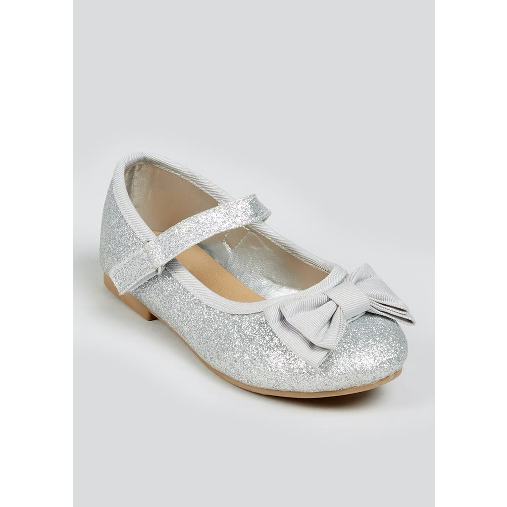 Giày búp bê nơ đen đỏ bạc Matalan _hàng chính hãng authentic