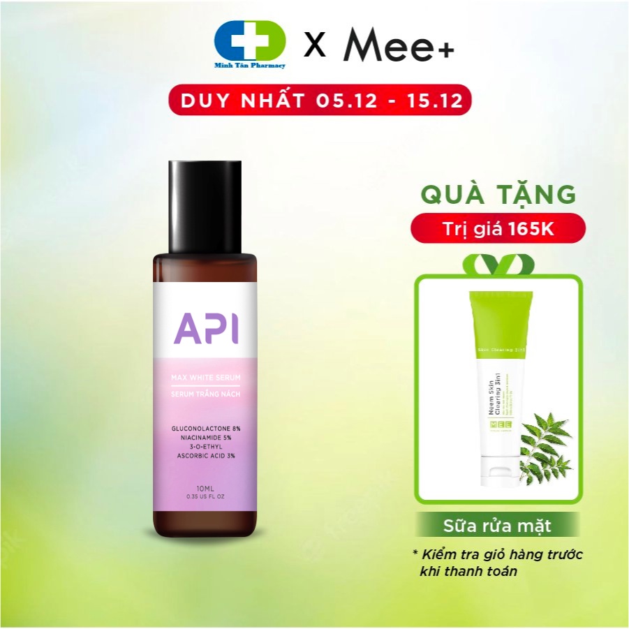 Serum API giảm thâm nách, làm trắng nách, lăn nách mờ thâm cấp ẩm, ngăn tiết mồ hôi khử mùi hôi nách hiệu quả