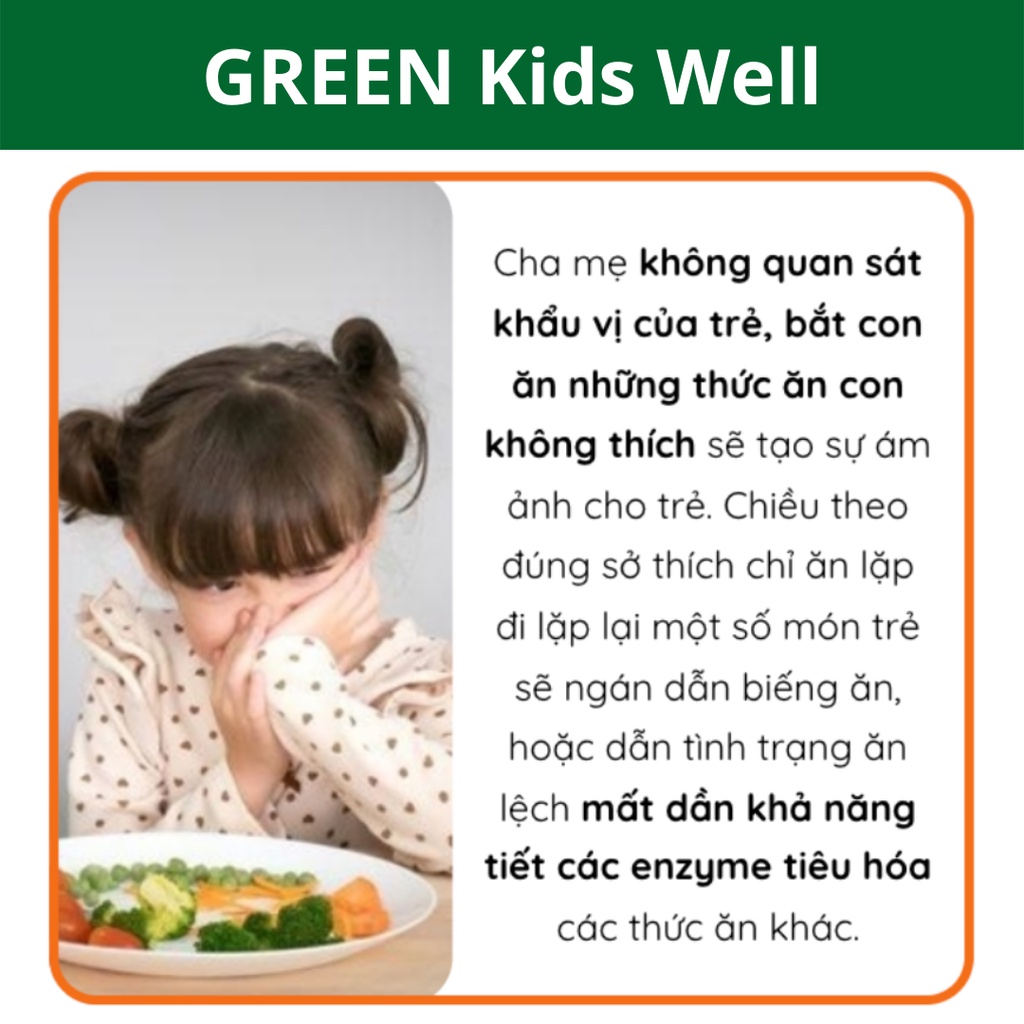 Siro giúp bé ăn ngon, ngủ ngon, phát triển khoẻ mạnh Green Eat Well (Hộp 20 ống x 10ml)