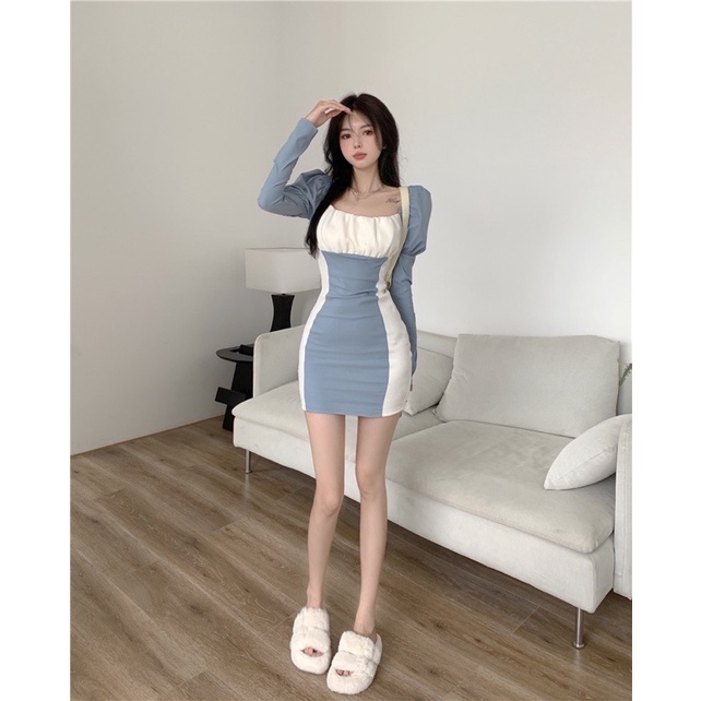 ĐẦM BODY XANH PHỐI