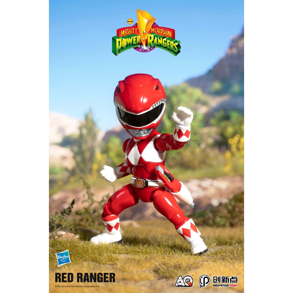 Chibi Figure Action Q - Mighty Morphin - Dino Fury - Power Rangers - Đồ chơi siêu nhân Khủng Long - Chính hãng Hasbro
