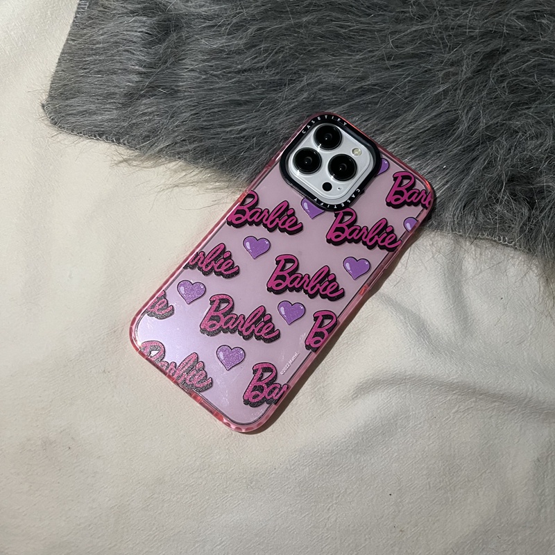 Ốp Điện Thoại TPU Silicone Dẻo In Hình Logo Barbie Cho iPhone 7 8 X XS XR 11 12 13 14 Plus Pro Max