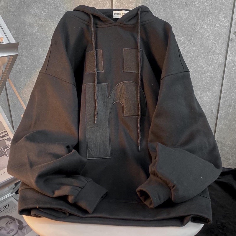 Áo hoodie chữ r thường mũ 2 lớp TH6