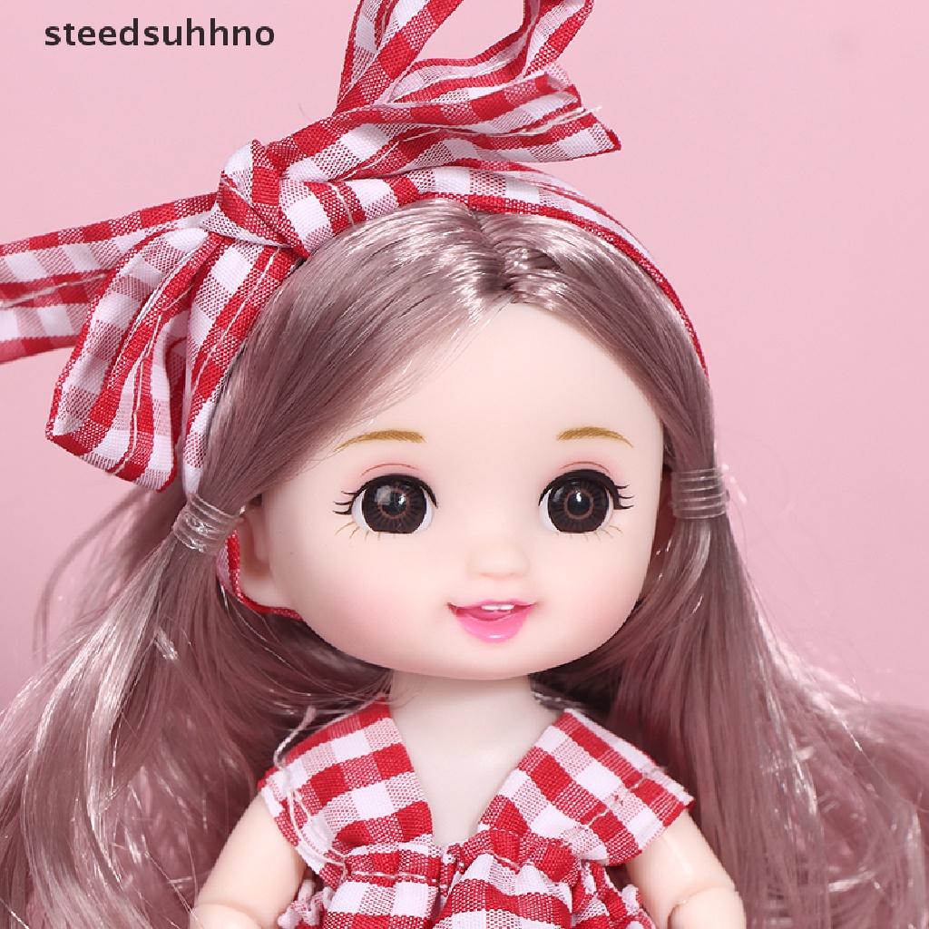 Búp Bê Bé Gái Mini 17Cm Có Khớp Chuyển Động Mắt To 3D 13Cm hhno