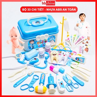 Đồ chơi bác sĩ 33 chi tiết thú vị bbshine, bộ đồ chơi bác sĩ cho bé bằng nhựa abs cao cấp an toàn