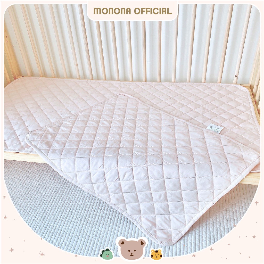 Tấm Lót Chống Thấm Cho Bé MONONA Chất Liệu Cotton Hàn Mềm Mại, Thiết Kế Hình Quả Trám Siêu Thấm Hút