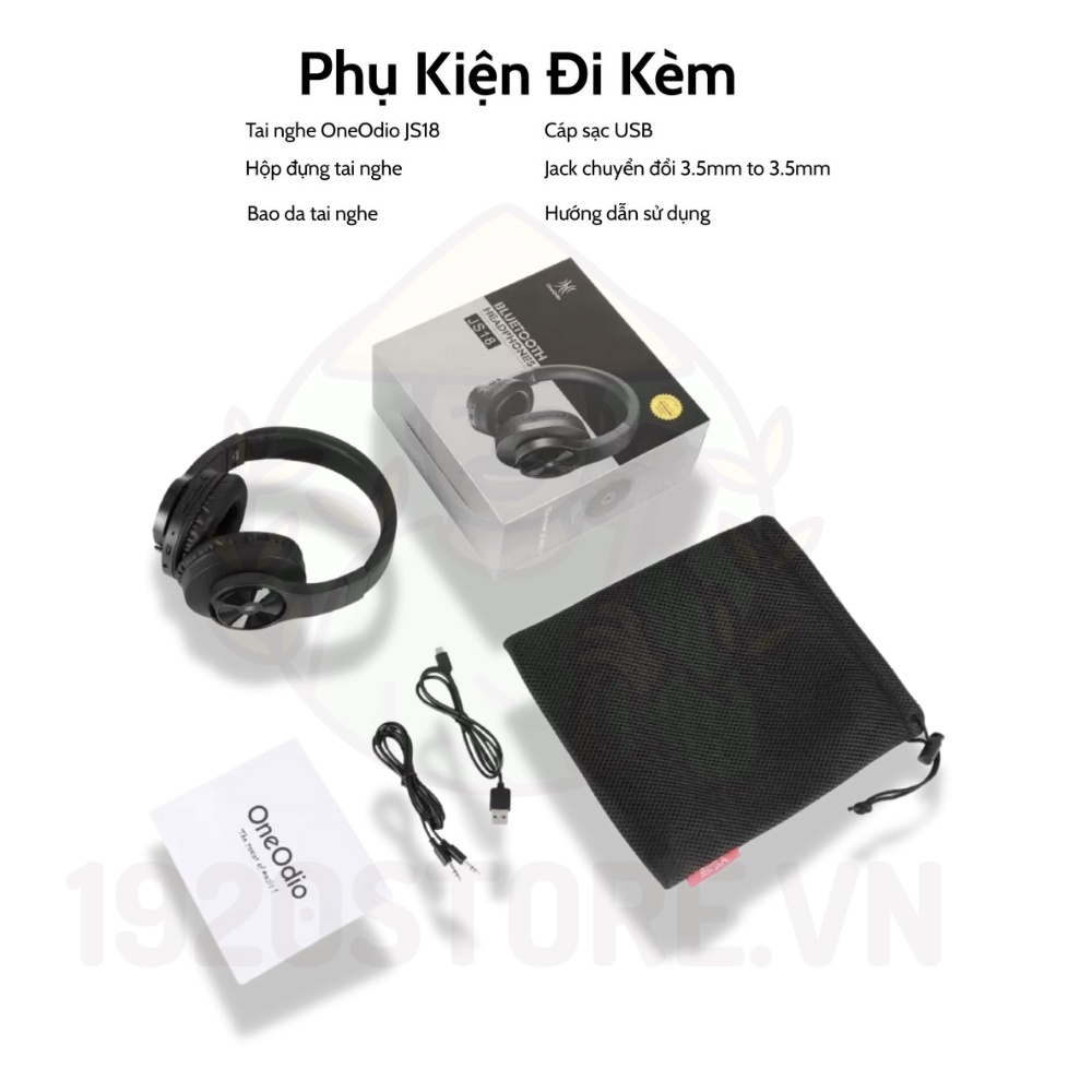 Tai Nghe Bluetooth Headphone OneOdio JS18 - Driver 40mm, Nghe Nhạc Đến 20H - Chính Hãng  BH 12 Tháng