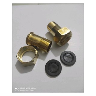 Đầu nối ren cho đồng hồ nước, Rắc co thau, đuôi đồng hồ nước ren trong 27 ren ngoài 21 đồng thau - điện nước vũ tư