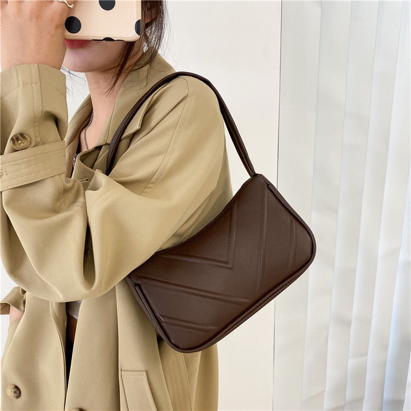 SUPERCUTE Túi Đeo Vai Màu Trơn Chất Liệu PU Cao Cấp Phong Cách Phương Tây Dễ Phối Đồ